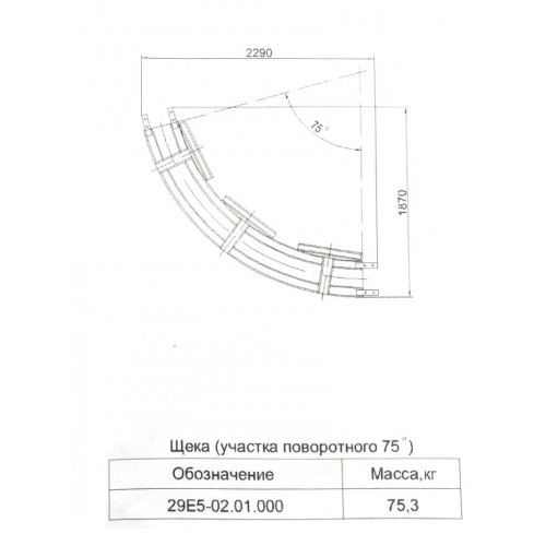 Щека (участка поворотного 75°) 29 Е5-02.01.000